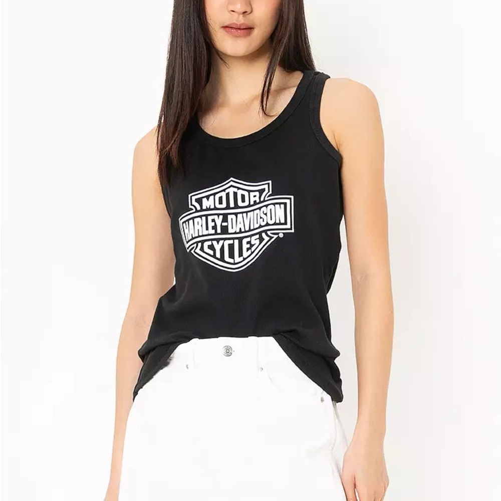 Harley-Davidson Black Tank Top with White Logo